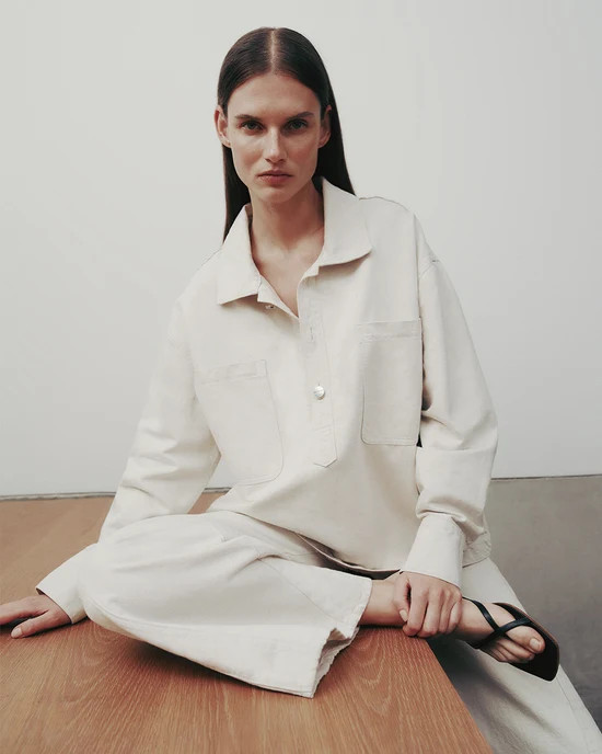 At Ease Popover in Japanese Denim | TWP