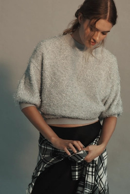 The Violette Short-Sleeve Tinsel Sweater by Maeve | Anthropologie (US)