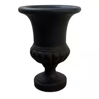 PRIVATE BRAND UNBRANDED 21 in. H in Aged Charcoal Cast Stone Bulbous Urn PF5880ac - The Home Depo... | The Home Depot
