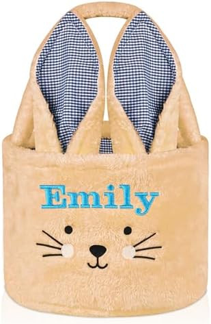 Easter Baskets, Personalized Easter Basket Bunny - Brown | Amazon (US)