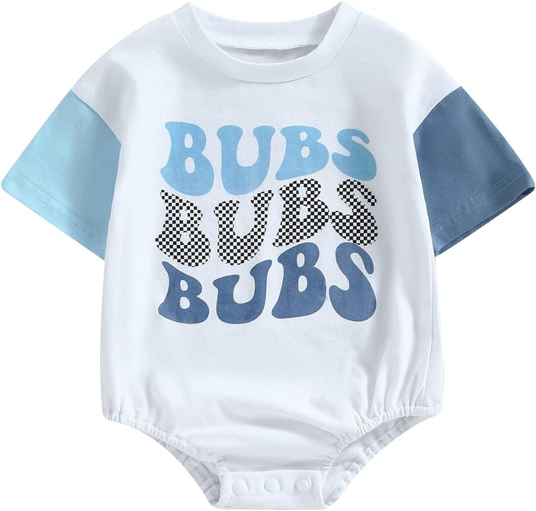 Baby Bubble Romper Boy Girl Infant Short Sleeve Solid Shirt Oversized Bodysuit Baby Summer Clothe... | Amazon (US)