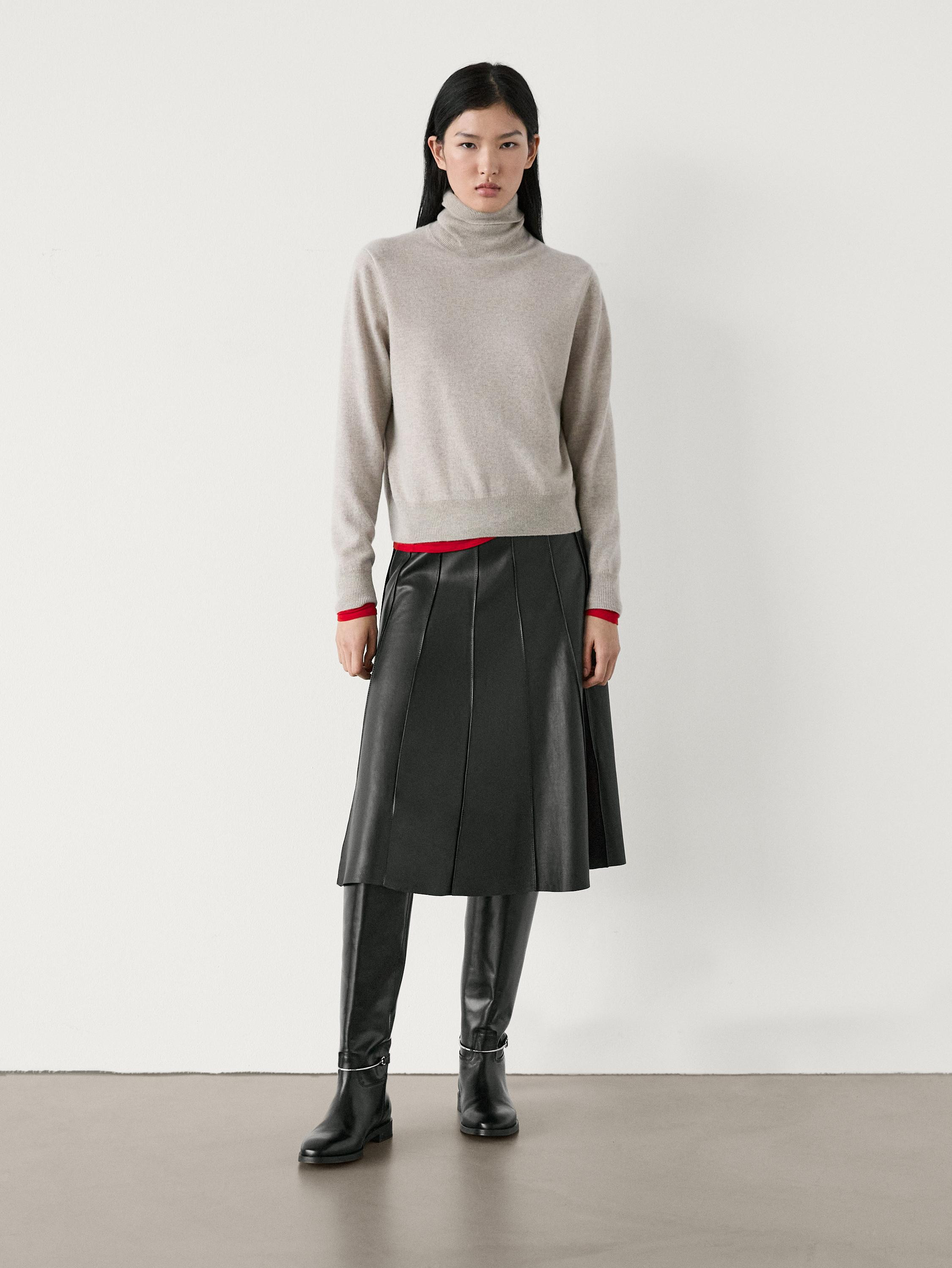 Wool blend turtleneck sweater | Massimo Dutti US
