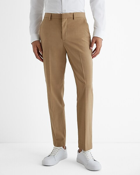 Slim Tan Wool-blend Modern Tech Suit Pant | Express