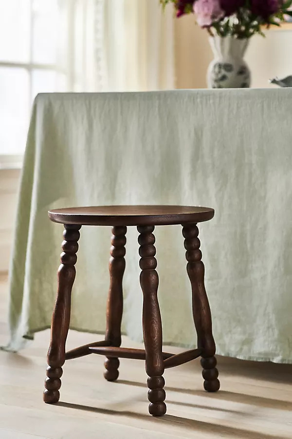 Pierre Turned Wood Stool | Anthropologie (US)