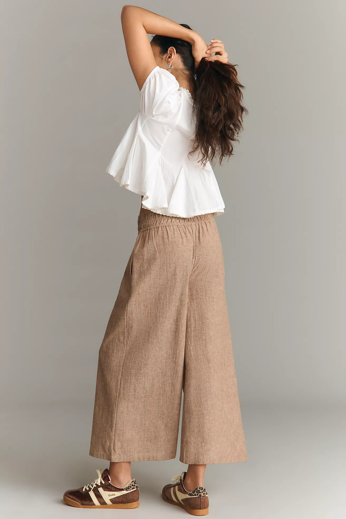 The Somerset Cotton-Linen Striped Pull-On Pants | Anthropologie (US)
