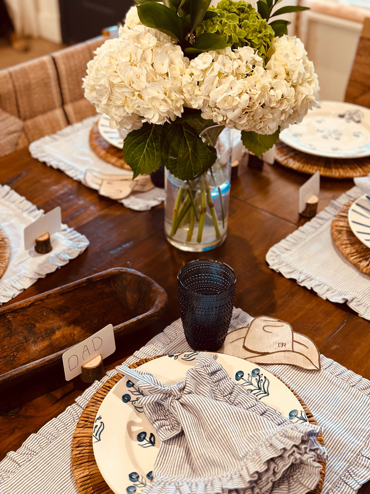 My mom was so sweet to bring fresh flowers to the ranch- we can’t get them out here! 
Also do you spy anything new?! I got new chargers AND the most adorable cowboy hat cocktail napkins 😍 and had them monogrammed with our brand. 

#LTKhome #LTKunder100 #LTKFind