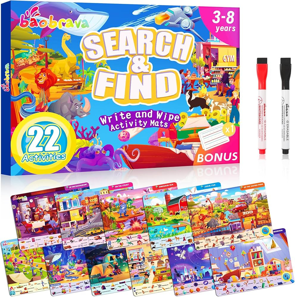 Search and Find Books for Kids 3-8 - 22 Travel Games for Car and Airplane, Preschool Learning Act... | Amazon (US)