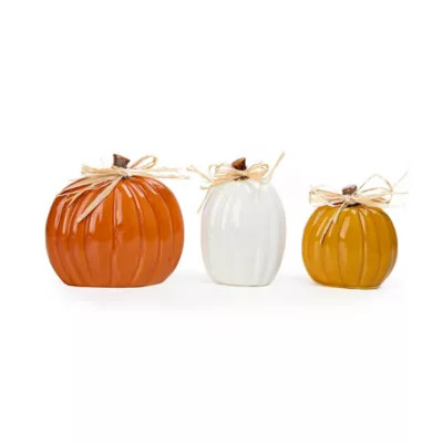 3-Piece Ceramic Pumpkin Decoration Set | Bed Bath & Beyond | Bed Bath & Beyond