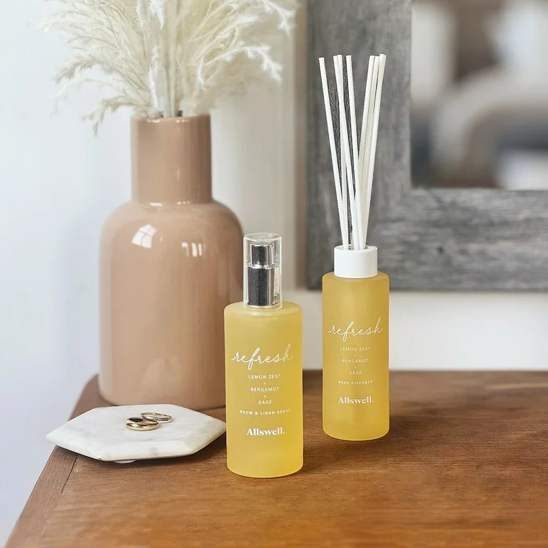 Allswell Refresh (Lemon Zest + Bergamot + Sage) Scented Room and Linen Spray 3.4 Fl Oz (100mL). | Walmart (US)