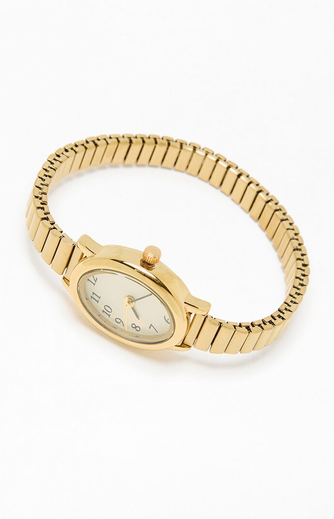 Gold Oval Metal Watch | PacSun