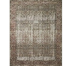Amber Lewis x Loloi Georgie Collection GER-07 Moss / Salmon 8'4" x 11'6" Area Rug | Amazon (US)