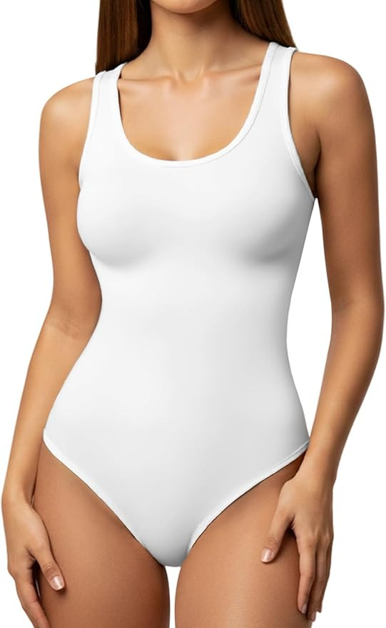 YOGINGO Women's Scoop Neck Sleeveless Bodysuits Backless Tank Top Body Suits for Womens Sexy Body... | Amazon (US)