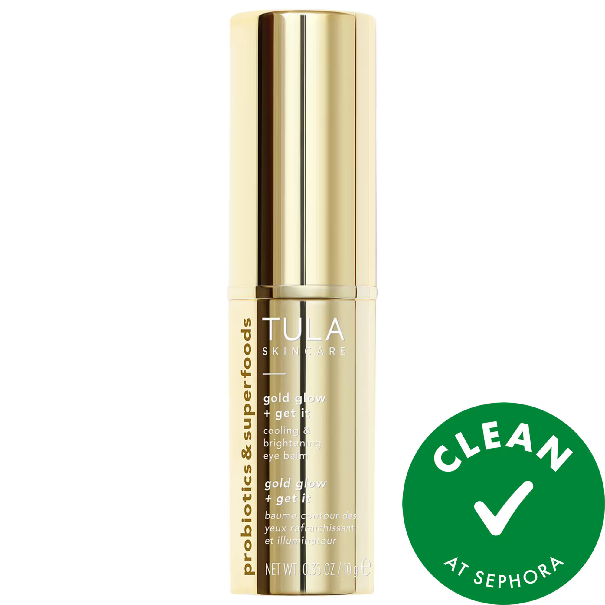 TULA Skincare Gold Glow + Get It Cooling & Brightening Eye Balm 0.35 oz / 10 g | Sephora (US)