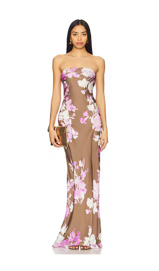 Maxi Strapless Dress in Brown Pink | Revolve Clothing (Global)