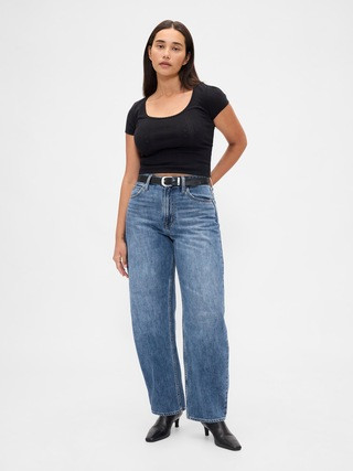 Curvy High Rise Barrel Jeans | Gap (US)