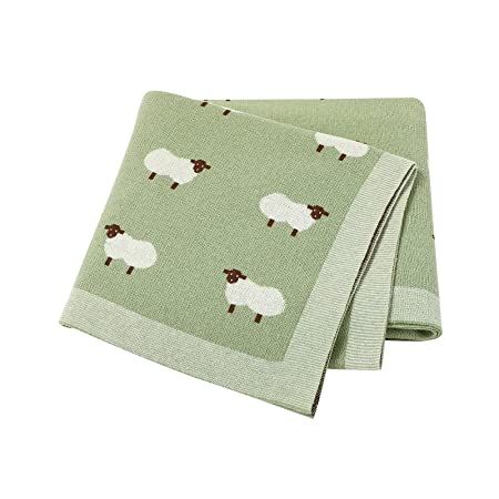 mimixiong Baby Blanket Knit 100% Cotton Toddler Blankets for Boys and Girls with Cute Sheep Size ... | Amazon (US)