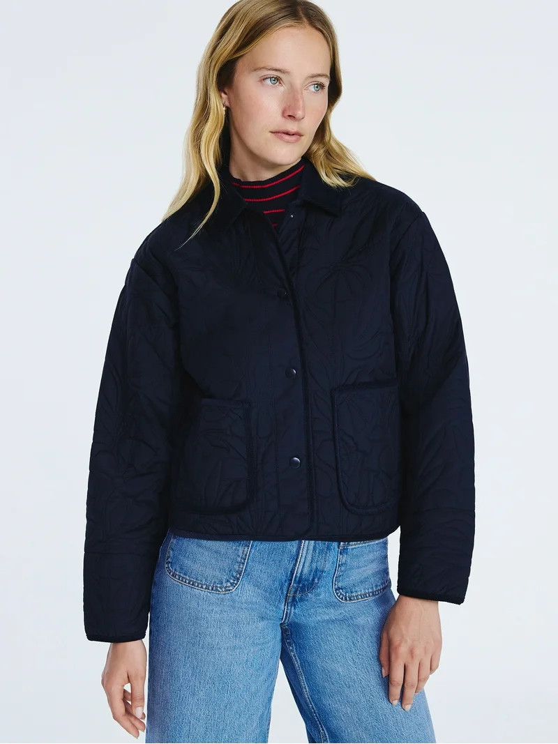 Free Assembly Women's and Women's Plus Floral Quilted Jacket, Sizes XS-4X | Walmart (US)