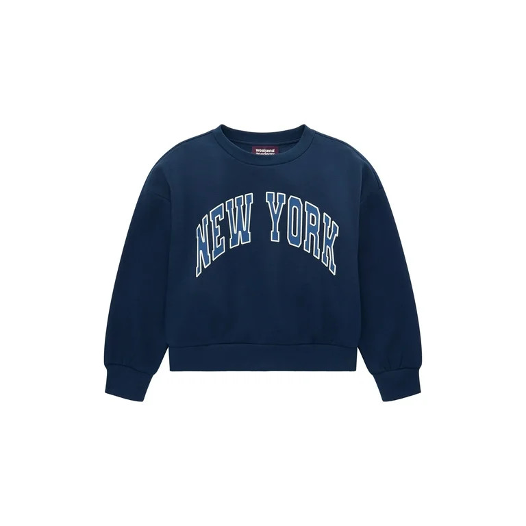 Weekend Academy Girls Long Sleeve Graphic Crewneck Sweatshirt, Sizes 4-18 | Walmart (US)