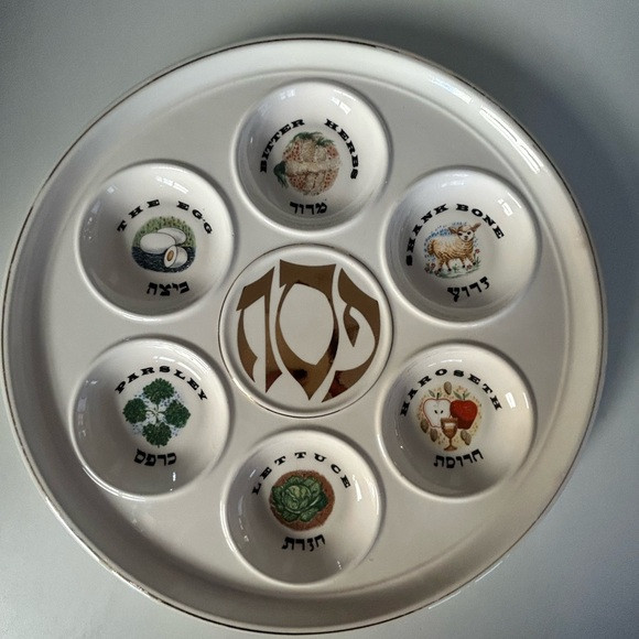 Ceramic Seder Plate with Hebrew Text | Poshmark