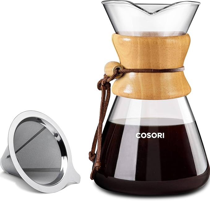 COSORI Pour Over Coffee Maker with Double-layer Stainless Steel Filter, 34 ounces | 8-Cup | Drip ... | Amazon (US)