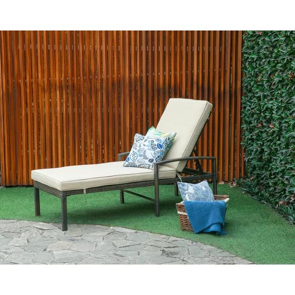 Billie-Louise 64.96'' Long Reclining Single Chaise with Cushions | Wayfair North America