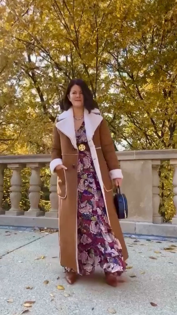 Fall dress and coat combos you can’t resist! Wearing a 4 in the faux shearling coat and a 2P in the black coat. #shearlingcoat #allblacklook #petitecoat

#LTKstyletip #LTKSeasonal