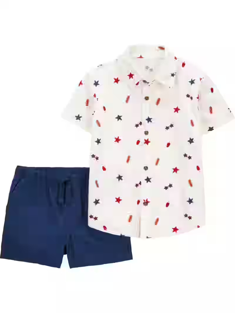 Carter's Child of Mine Baby and Toddler Boy Patriotic Outfit Set, 2-Piece, Sizes 12M-5T | Walmart (US)