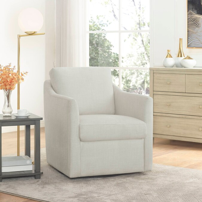 allen + roth Hoatley Modern Natural Swivel Accent Chair | Lowe's