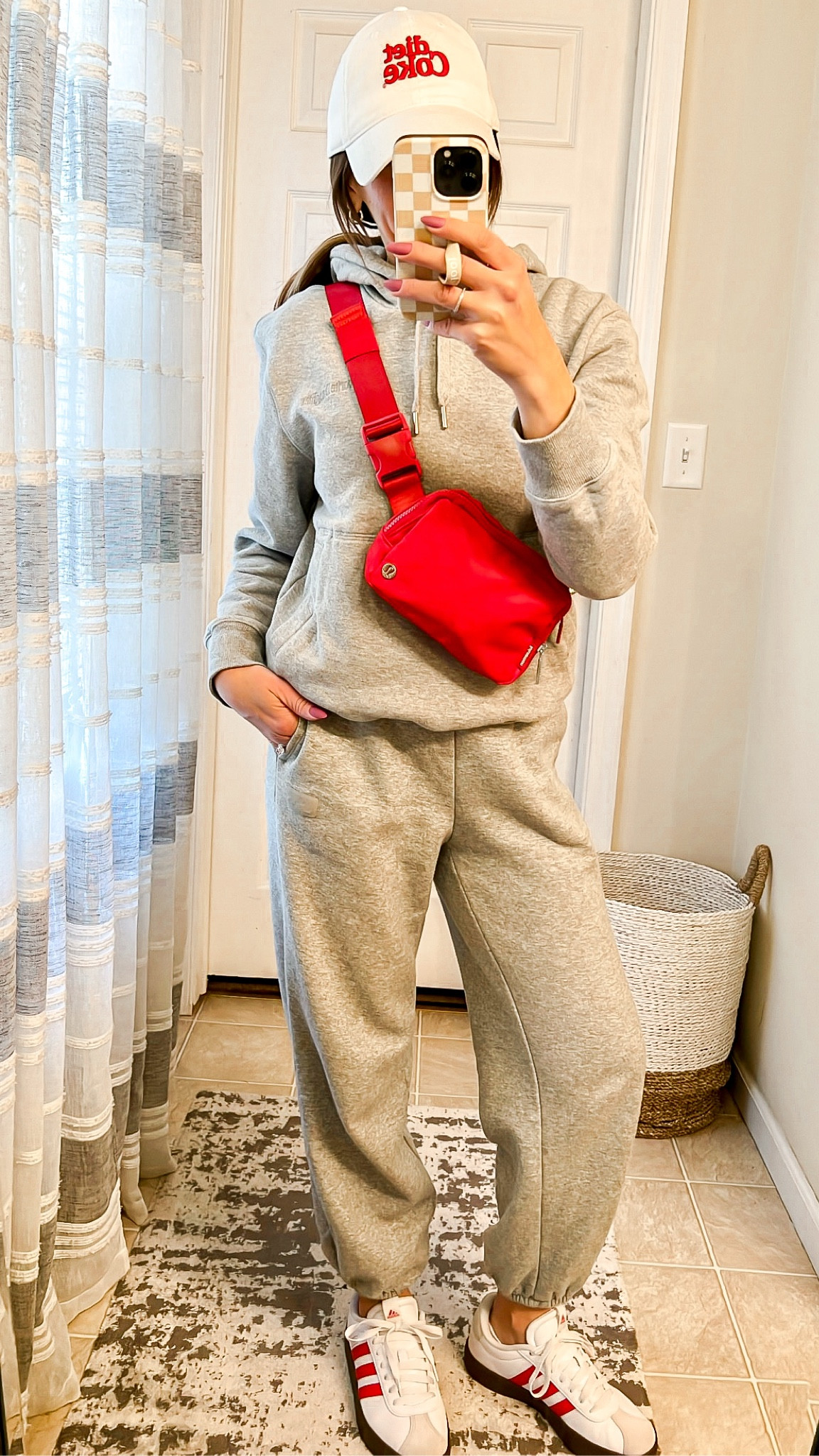 For all the Diet Coke lovers out there…how freaking cute is this hat?? I’m obsessed 😍 also this hoody and these sweatpants are two of my most worn items and awesome quality! 

Size XS hoody
Size S sweatpants 
Size down .5 in the sneakers 

#LTKSeasonal #LTKActive #LTKOver40