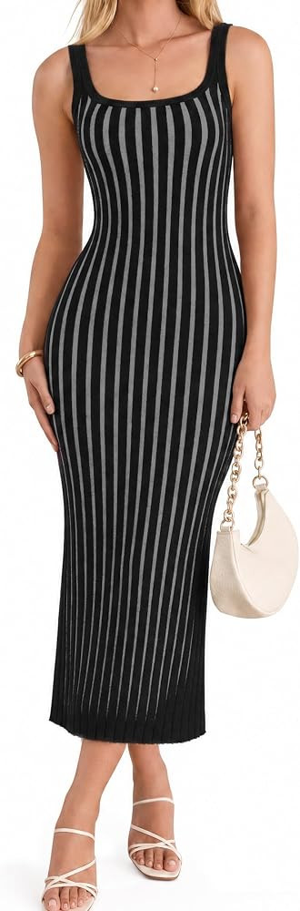 ZESICA Women's 2026 Summer Casual Sleeveless Bodycon Midi Dress | Amazon (US)