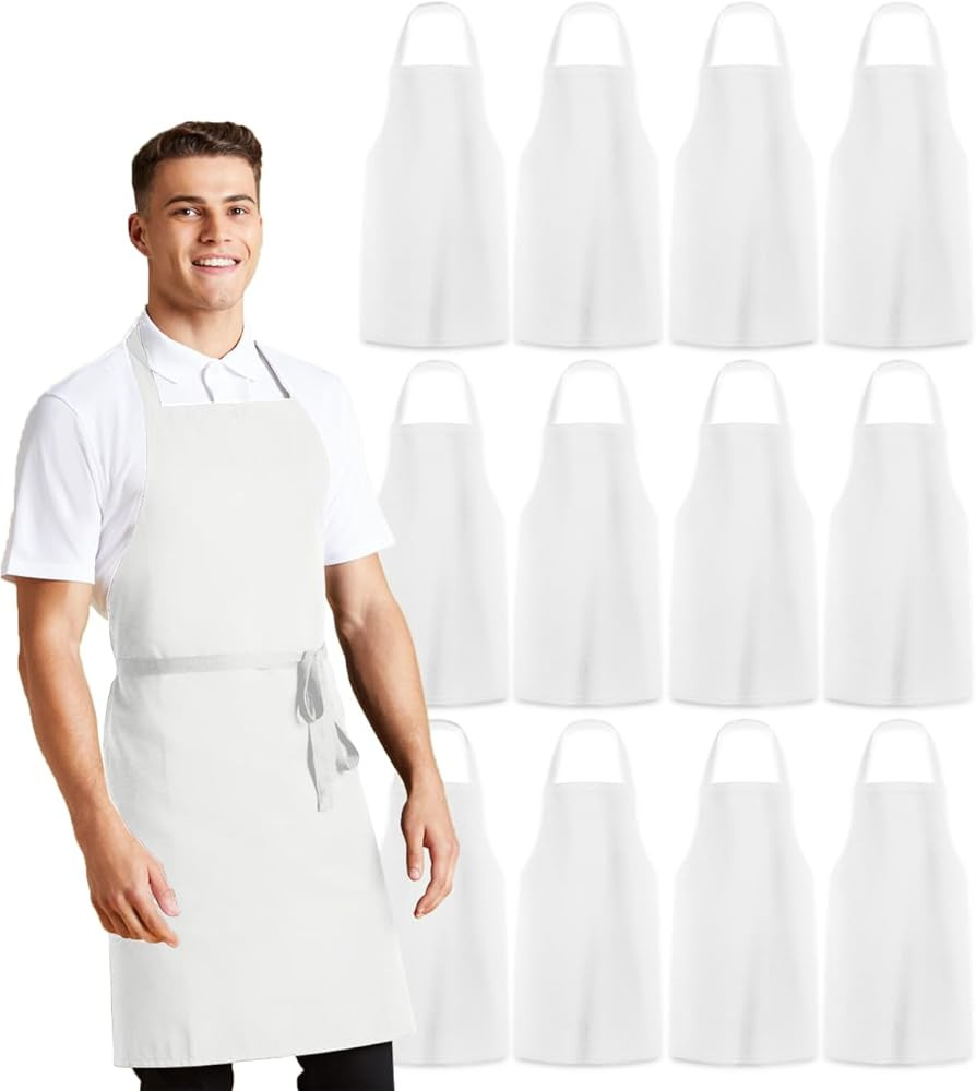 Aprons for Men - 100% Polyester Chef Apron Women with Extra Long Ties - Cooking Aprons for Women ... | Amazon (US)
