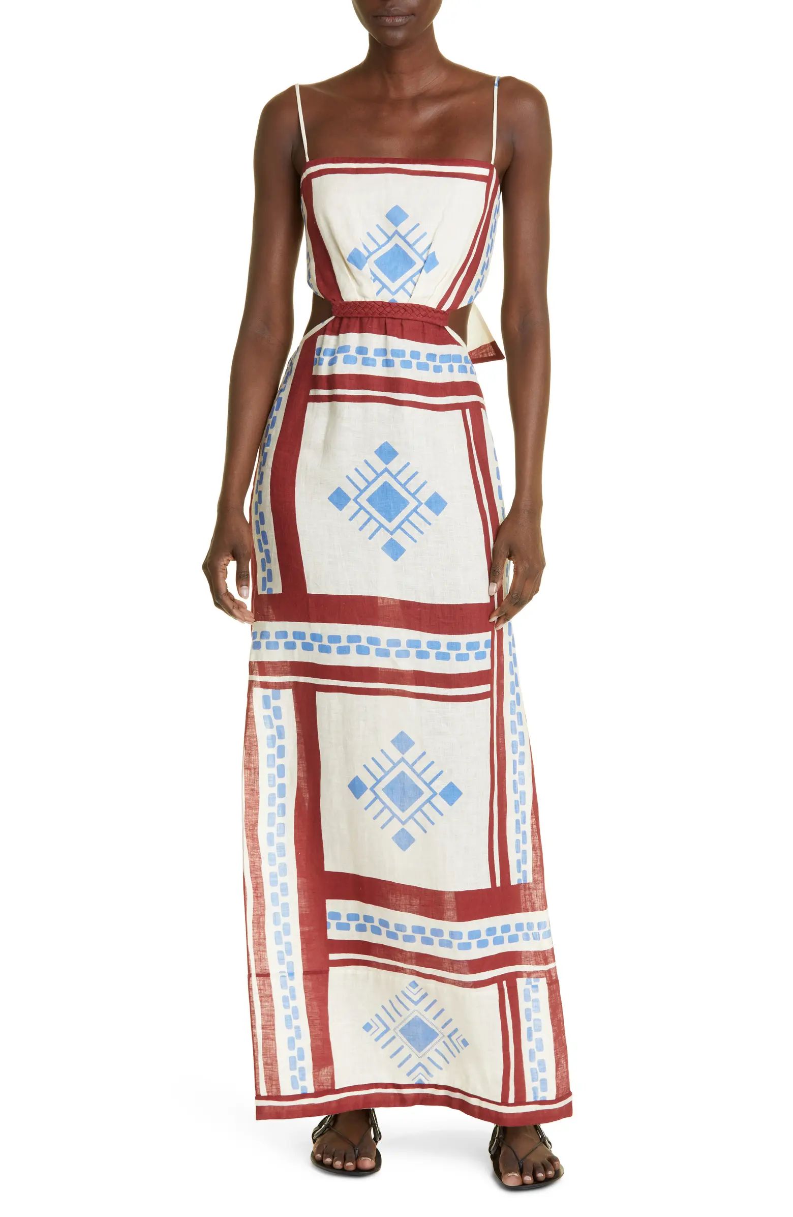 Kay Pacha Abstract Print Linen Maxi Dress | Nordstrom