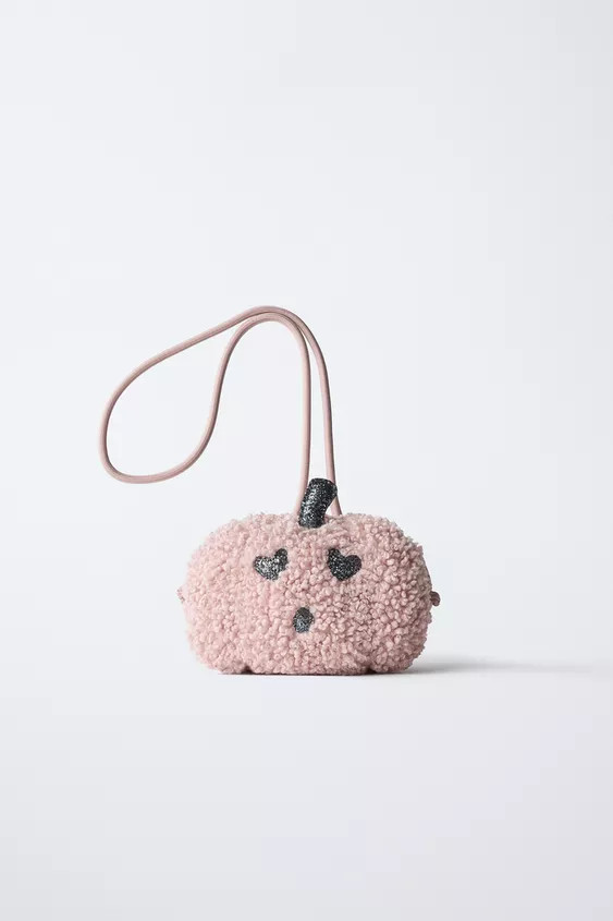 FAUX SHEARLING PUMPKIN CROSSBODY BAG | Zara UK