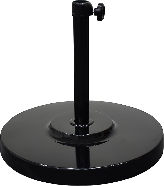 California Umbrella 50 lbs. Round Concrete Weighted Powdercoated Steel Umbrella Base, Black Frame | Amazon (US)