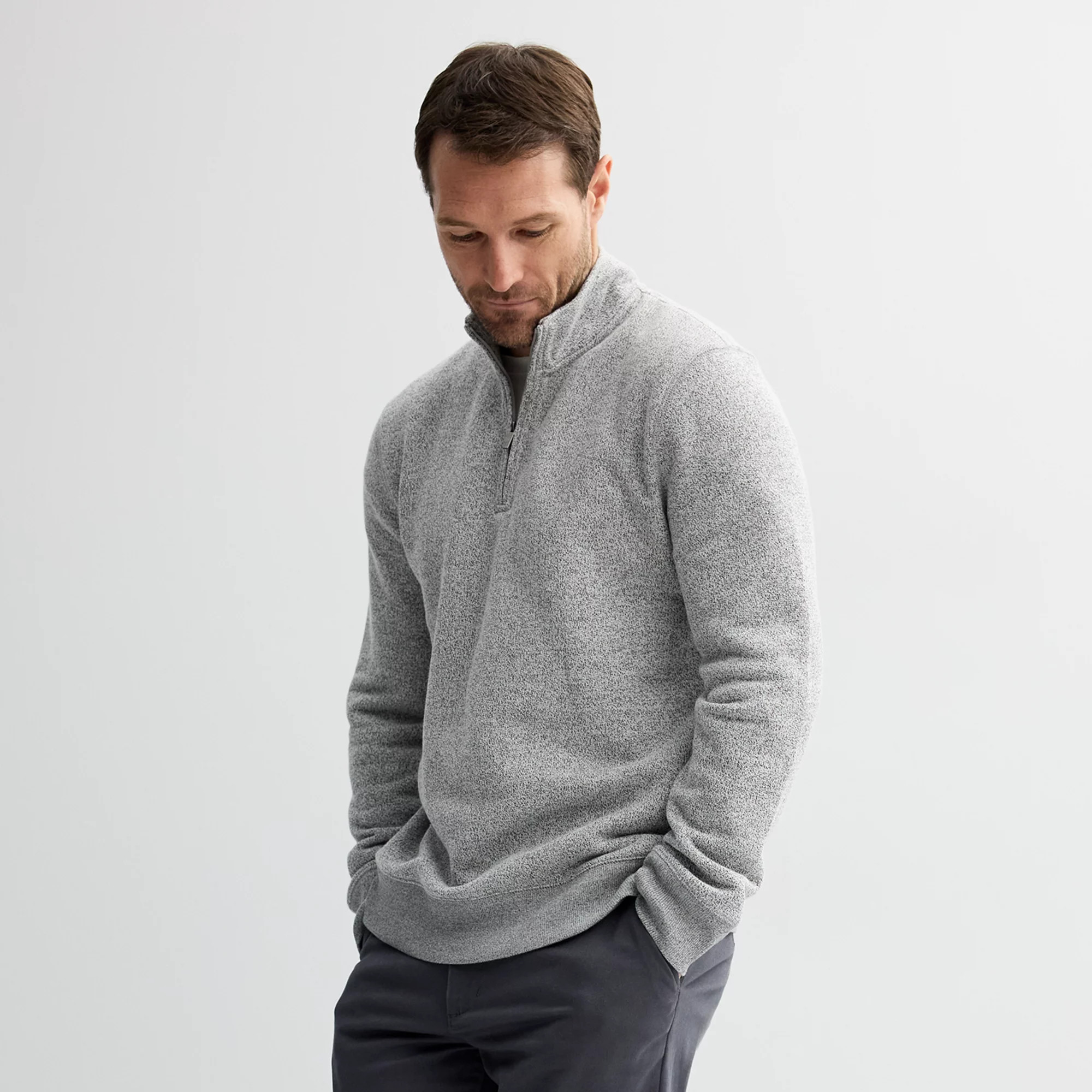 Men's Sonoma Goods For Life® Sweater Fleece Quarter Zip Pullover | Kohl's