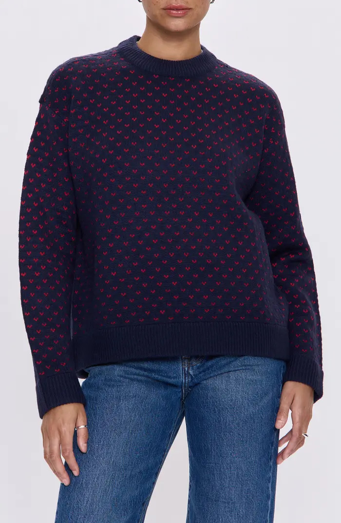 Pistola Hanna Heart Jacquard Crewneck Sweater | Nordstrom | Nordstrom