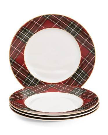 Set Of 4 Porcelain Dinner Plates | TJ Maxx