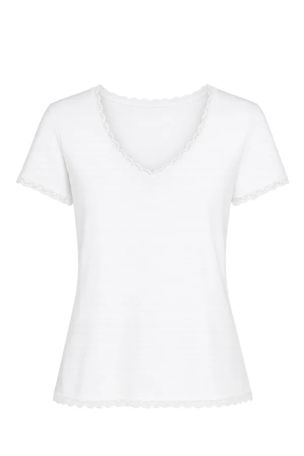 SUNNY LACE TRIM V-NECK TOP | Dear John Denim