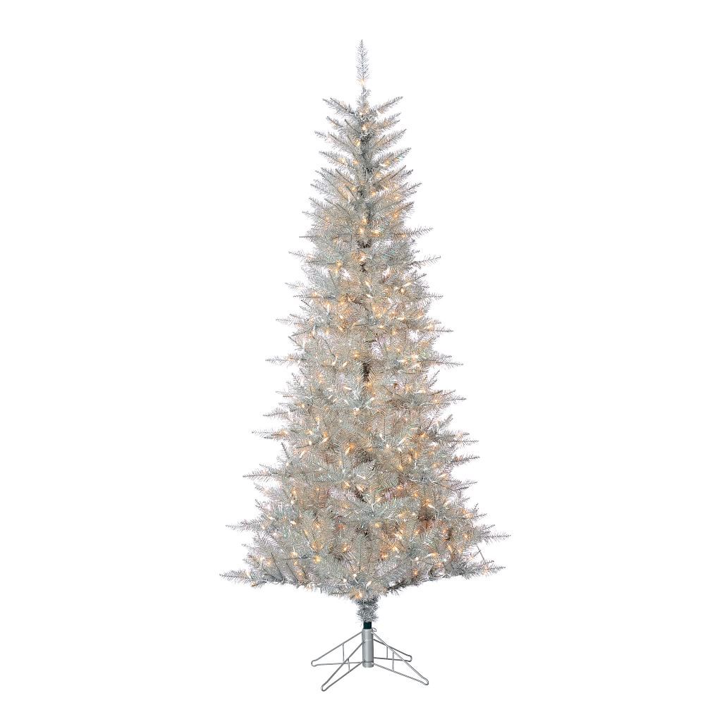 Pre-Lit Tuscany Tinsel Faux Christmas Tree, Clear Lights, 7.5' | Pottery Barn (US)