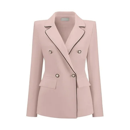 DARING DIVA Women's Double Breasted Blazer Business Suit Jacket S Pink | Walmart (US)