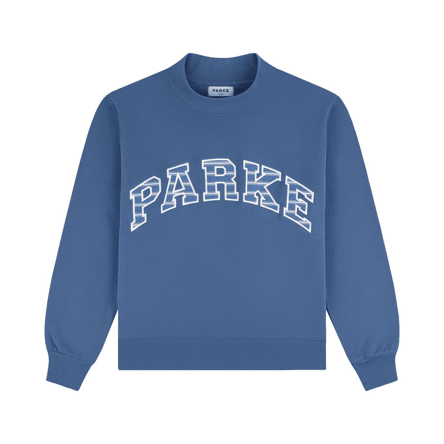 Varsity Mockneck - Washed Indigo + Washed Indigo Stripe | Parke