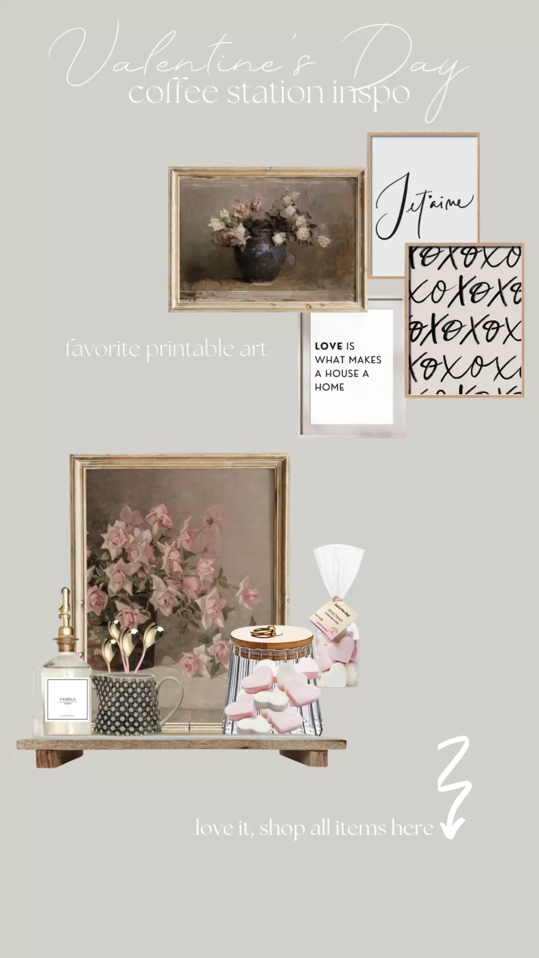 Valentine’s Day coffee station 🤍 linked the cutest heart shaped ice molds for that ice coffee + mugs #valentinescoffeestation #coffeestation #valentinesartprints #amazonfinds #amazonhome #valentines #heartshapedmugs #heartshapedicemolds 

#LTKFind #LTKSeasonal #LTKhome