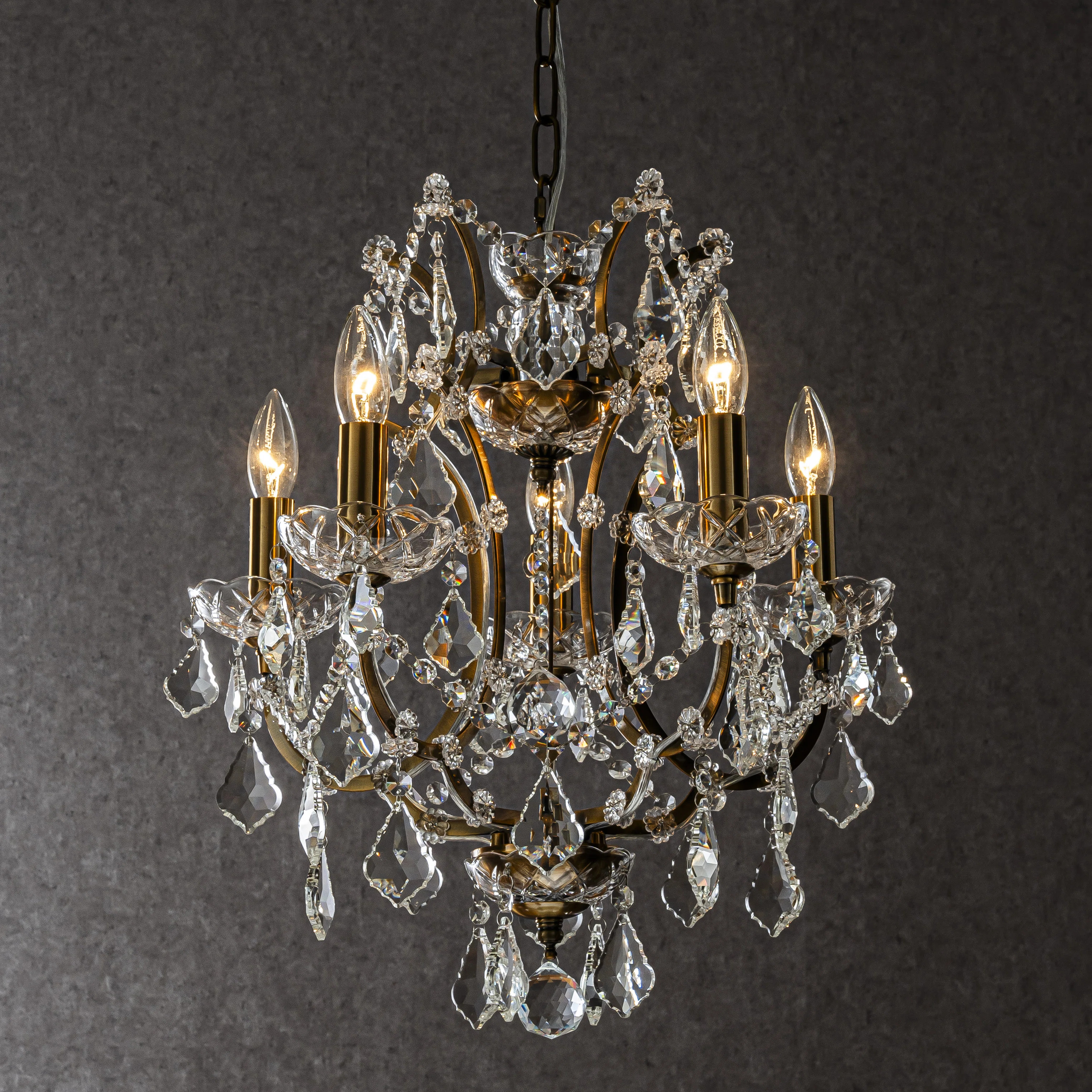 Kimitra 5-light W18" French Chic Candlestick Crystal Chandelier In Antique Gold | Wayfair North America