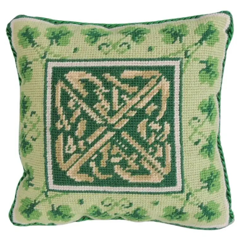 Vintage Irish Clover Petite Square Tapestry Pillow | 1stDibs