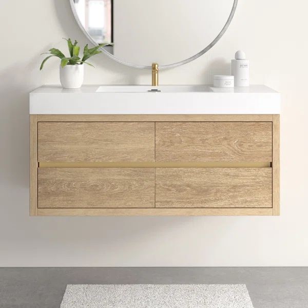 Palencia 48" Wall-Mounted Single Bathroom Vanity Set | Wayfair Professional