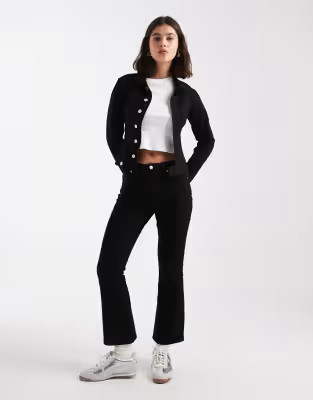 ASOS DESIGN kick flare jean in clean black | ASOS (Global)