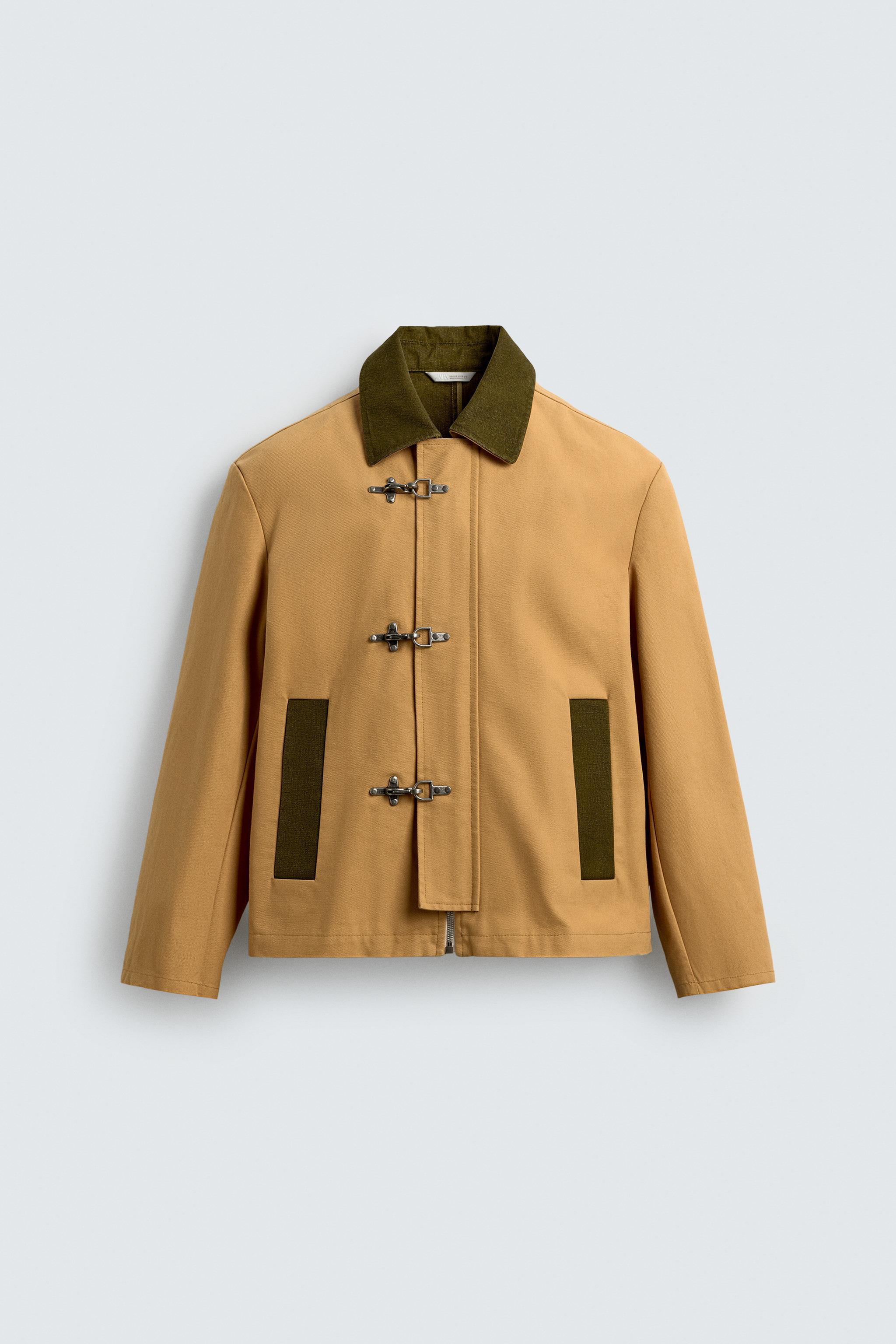 CONTRAST COLLAR FIREMAN CLASP JACKET | Zara Canada