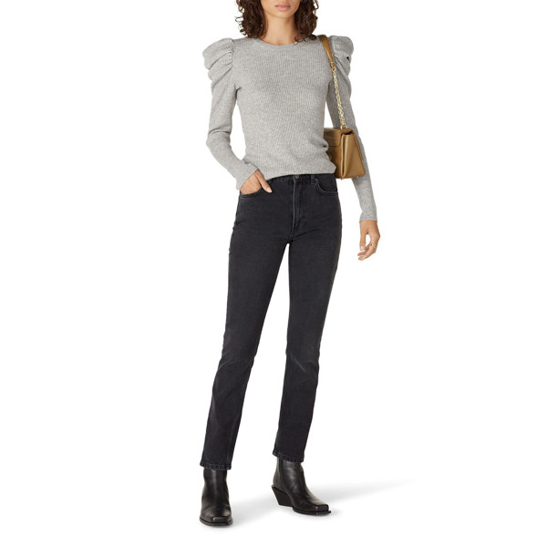 7 For All Mankind Grey Long Sleeve Sweater grey | Rent the Runway