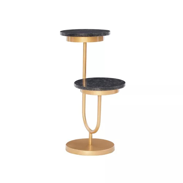 Galene Drink Table Granite Black - Powell Company | Target
