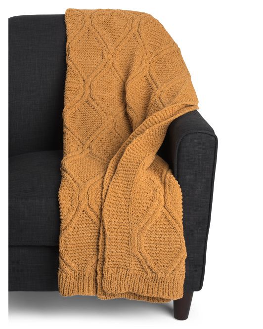 Cable Knit Chenille Throw | TJ Maxx